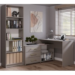 Bureau d'angle NOZE 3 tiroirs Gris 120X50X76 cm
