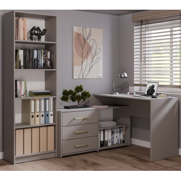 Bureau d'angle NOZE 3 tiroirs Gris 120X50X76 cm