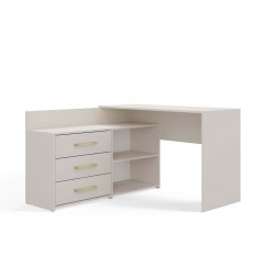 Bureau d'angle NOZE 3 tiroirs Blanc 120X50X76 cm