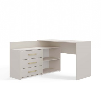 Bureau d'angle NOZE 3 tiroirs Blanc 120X50X76 cm
