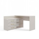 Bureau d'angle NOZE 3 tiroirs Blanc 120X50X76 cm