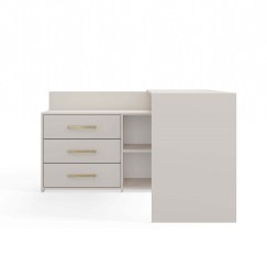 Bureau d'angle NOZE 3 tiroirs Blanc 120X50X76 cm