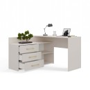 Bureau d'angle NOZE 3 tiroirs Blanc 120X50X76 cm
