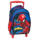 Spiderman Blue rolling preschool backpack, bag 30 cm