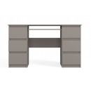 Bureau MIAMI 6 tiroirs 1 étagère 130x76x51 cm Beige
