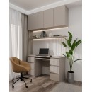 Bureau MIAMI 6 tiroirs 1 étagère 130x76x51 cm Beige