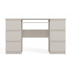 Bureau MIAMI 6 tiroirs 1 étagère 130x76x51 cm Blanc creme