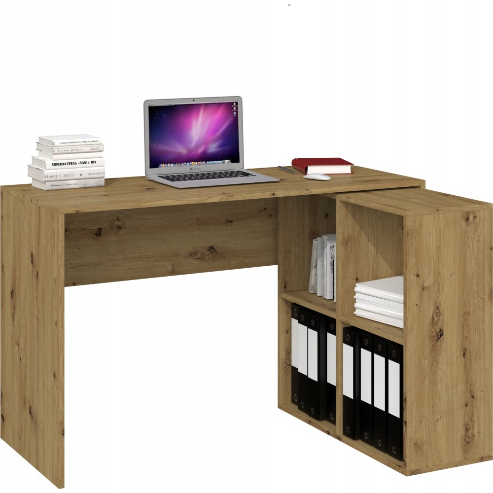 Bureau d'angle RITA 120x50x76 cm 4 niches de rangement Bois Bureau d'angle RITA 120x50x76 cm 4 niches de rangement Bois
