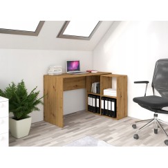 Bureau d'angle RITA 120x50x76 cm 4 niches de rangement Bois