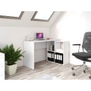 Bureau d'angle RITA 120x50x76 cm 4 niches Blanc