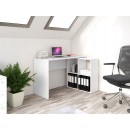 Bureau d'angle RITA 120x50x76 cm 4 niches Blanc