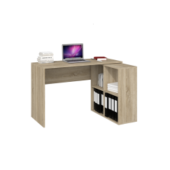 Bureau d'angle RITA 120x50x76cm 4 niches de rangement Bois Sonoma