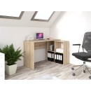 Bureau d'angle RITA 120x50x76cm 4 niches de rangement Bois Sonoma