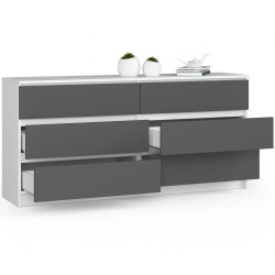 KOMODA K160 6SZ CLP BIAŁY / SZARY