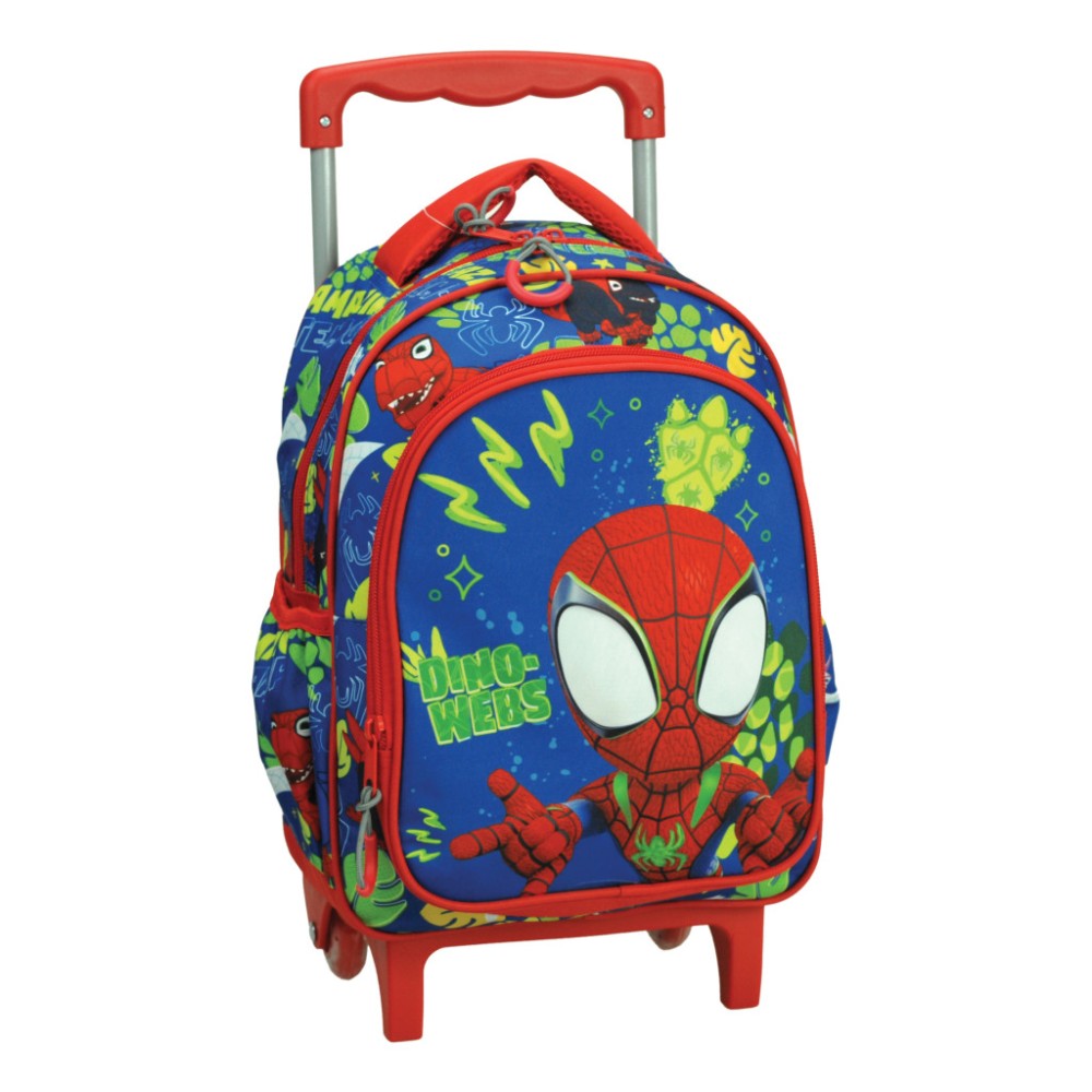 Spiderman Spidey Dino-Webs rolling kindergarten backpack, bag 30 cm