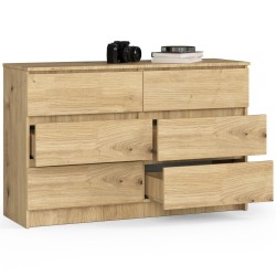 KOMODA K120 6SZ CLP DĄB ARTISAN