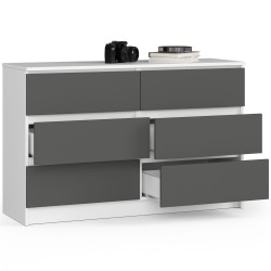 KOMODA K120 6SZ CLP BIAŁA / SZARY