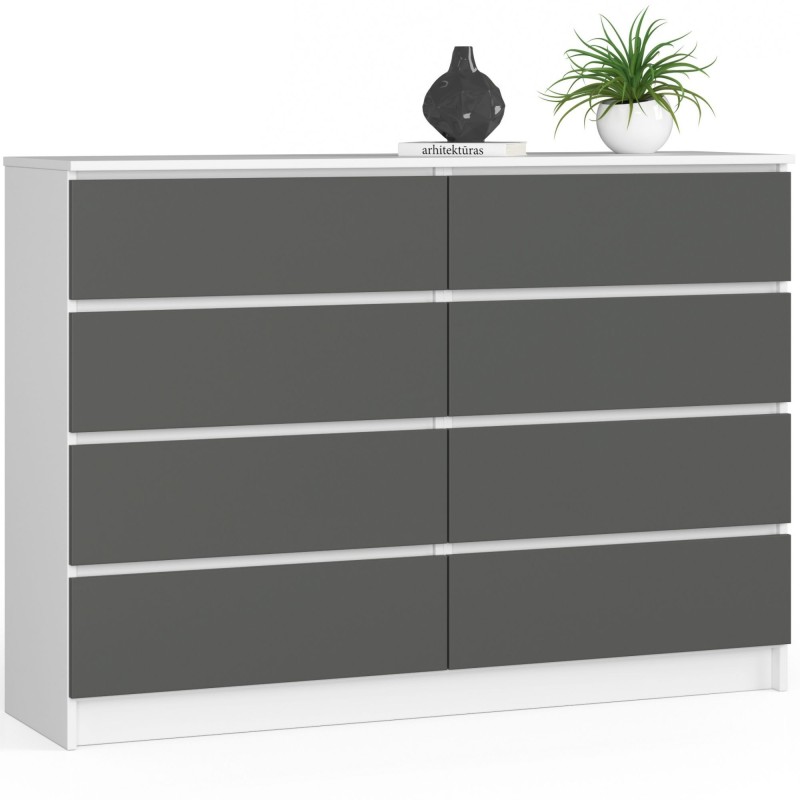 KOMODA K140 8SZ CLP BIAŁY / SZARY KOMODA K140 8SZ CLP BIAŁY / SZARY