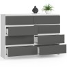 KOMODA K140 8SZ CLP BIAŁY / SZARY