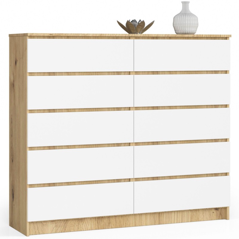 KOMODA K140 10SZ CLP DĄB ARTISAN / BIAŁY KOMODA K140 10SZ CLP DĄB ARTISAN / BIAŁY