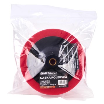 Gąbka polerska 150 mm czerwona KD1593