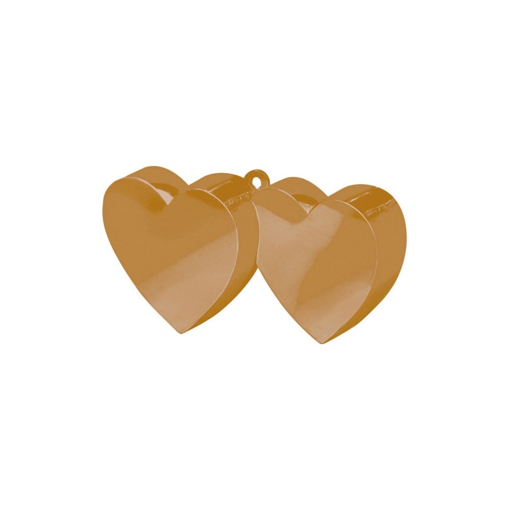Wedding Gold, Gold double heart balloon, balloon weight