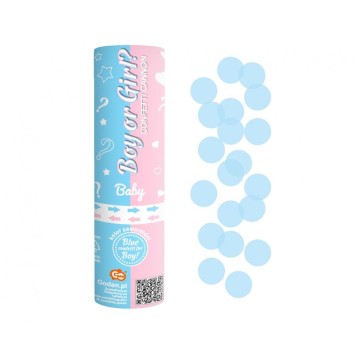 Wedding Boy or Girl confetti shooter 15 cm with blue confetti