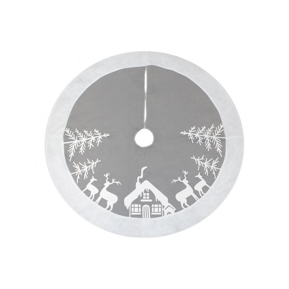 Christmas Reindeer Silver tree skirt, placemat