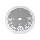 Christmas Reindeer Silver tree skirt, placemat