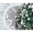 Christmas Reindeer Silver tree skirt, placemat