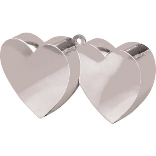 Wedding Silver, Double Heart Balloon, Balloon Weight