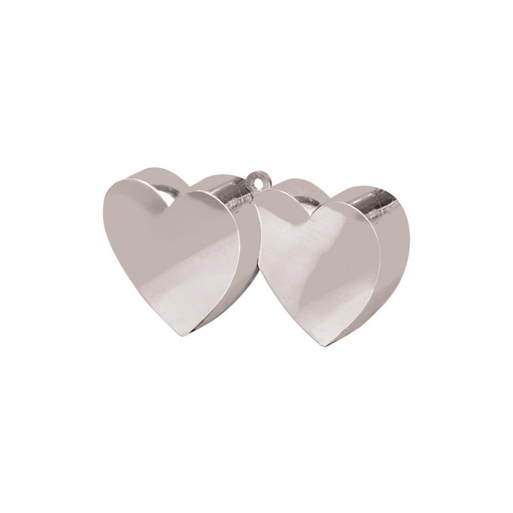 Wedding Silver, Double Heart Balloon, Balloon Weight
