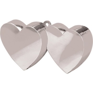 Wedding Silver, Double Heart Balloon, Balloon Weight