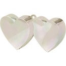 Wedding Iridescent, Shiny Double Heart Balloon, Balloon Weight