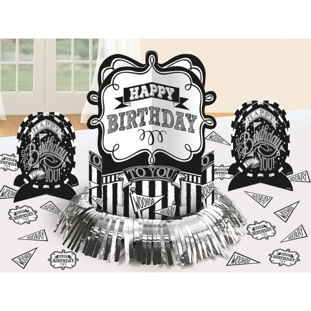 Happy Birthday Happy Birthday Black table decoration set