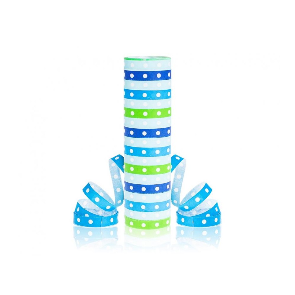 Colour Blue-Green Dots, Blue-Green streamer 4 m