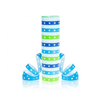 Colour Blue-Green Dots, Blue-Green streamer 4 m