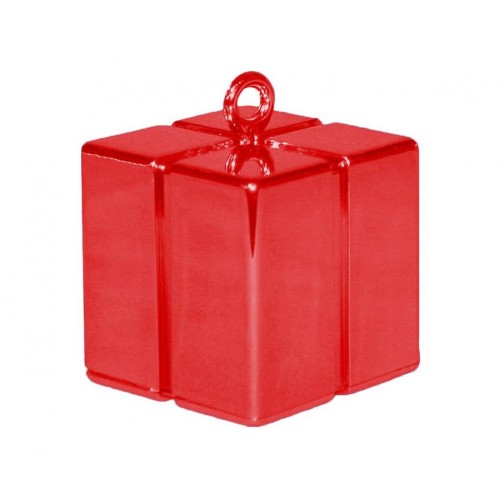 Colour Red Red gift box shaped balloon, balloon weight