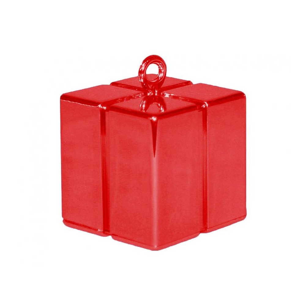 Colour Red Red gift box shaped balloon, balloon weight