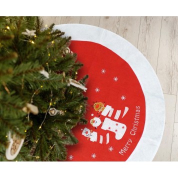 Christmas Red Red wooden skirt, mat 80 cm