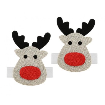 Christmas Deer Reindeer Napkin Ring Set