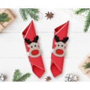 Christmas Deer Reindeer Napkin Ring Set