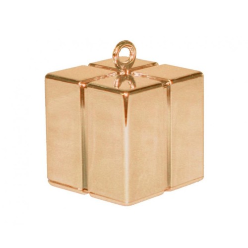 Colour Rose Gold gift box shaped balloon, balloon weight