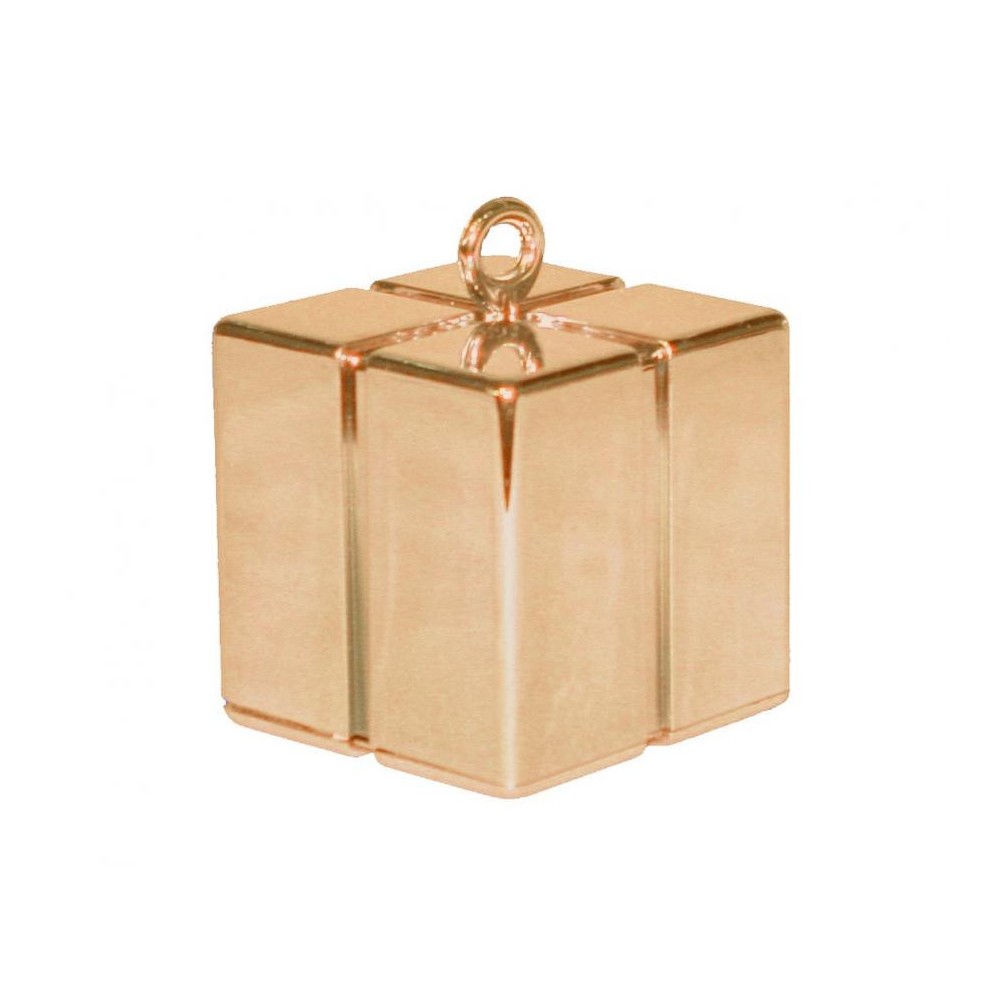 Colour Rose Gold gift box shaped balloon, balloon weight