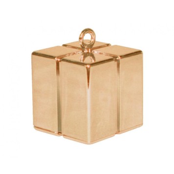 Colour Rose Gold gift box shaped balloon, balloon weight