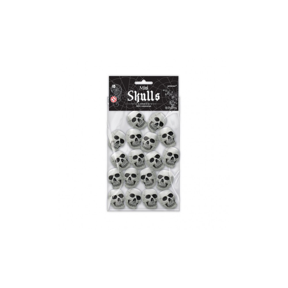 Halloween Skulls, Mini Skull Decorations 18 pcs