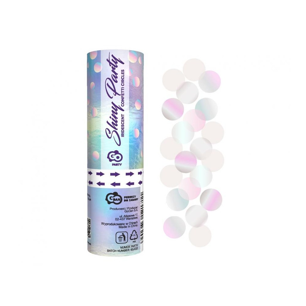 Happy Birthday Shiny Party, Colorful Confetti Shooter 15 cm