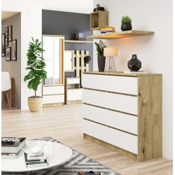 KOMODA K120 8SZ CLP DĄB ARTISAN / BIAŁY