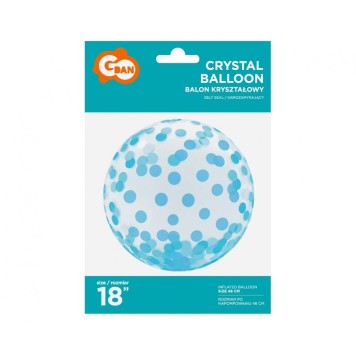 Baby Blue Dots Aqua sphere foil balloon 46 cm