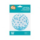 Baby Blue Dots Aqua sphere foil balloon 46 cm